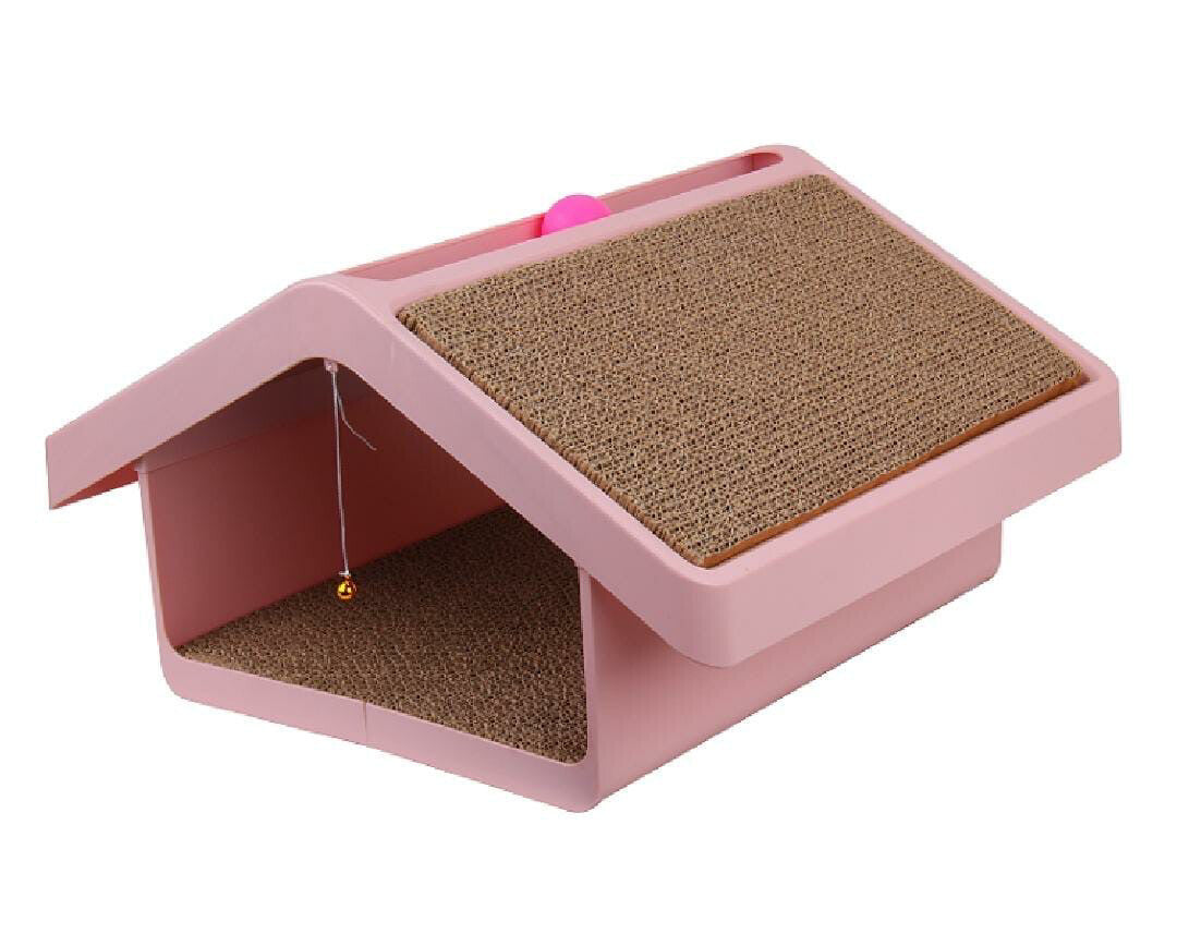 بيت بلاستيكي مع اللعبة خداشة داخلي و خارجي (لون وردي) )