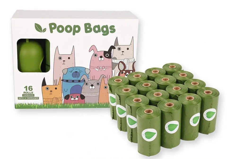 Poop bags اكياس قمامة و مغرافة للقطط و الكلاب (٢٠عدد)
