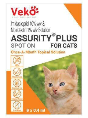 Veko Assurity plus يوفر حماية واسعة من الطفيليات في علاج واحد سهل القطط.