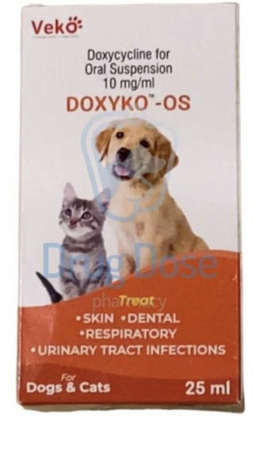 Veko Doxyko-Os مضاد حيوي يستخدم لعلاج الالتهابات البكتيرية و الامراض البكتيرية التي ينقلها القراد للقطط و الكلاب