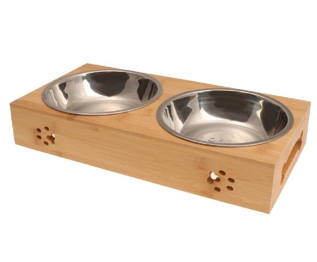 ماعون مزدوج من خشب و ستیل