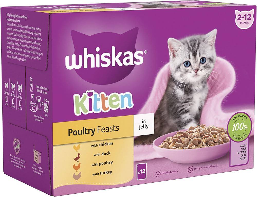Whiskas Kitten x12 دواجن في جيلي