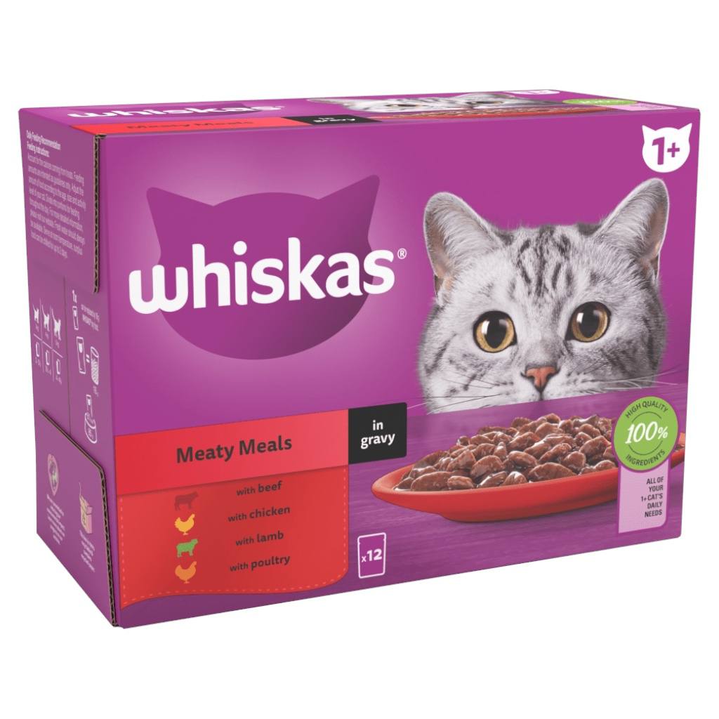 Whiskas x12 وجبات اللحوم في المرق