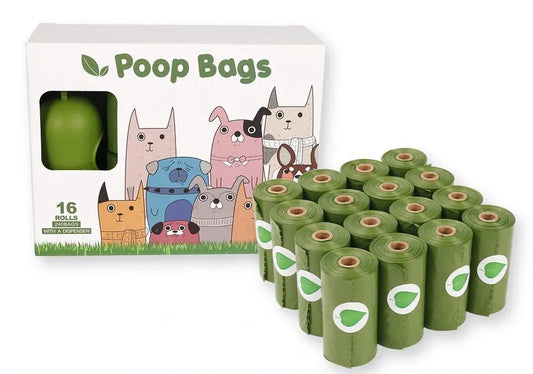 Poop bags اكياس قمامة و مغرافة للقطط و الكلاب (٢٠عدد)