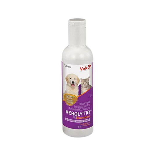 Veko KerolyTIC العلاجي تركيبة فريدة مضادة للنزيف ومزيل للقرنية تزيل القشور والزيوت الزائدة في الكلاب والقطط والخيول يساعد المنتج على تنظيم عملية التقرن وإنتاج الدهون لتحسين صحة الجلد متوفر بسعتين٥٠مل