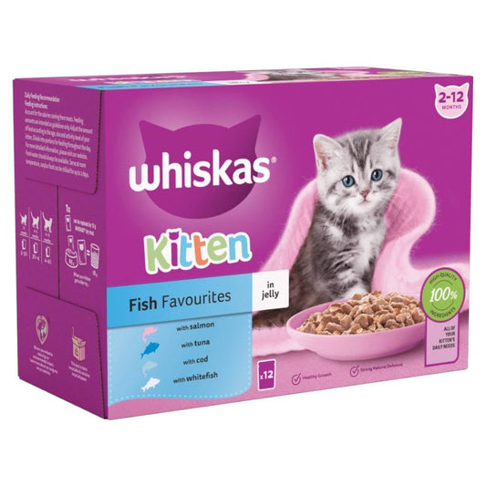 Whiskas Kitten x12 السمك المفضل في الجيلي