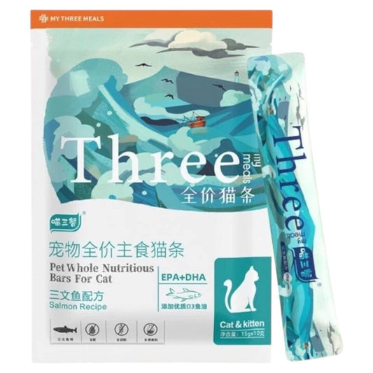 Three Adult & Kitten x10 سناک سمك السلمون