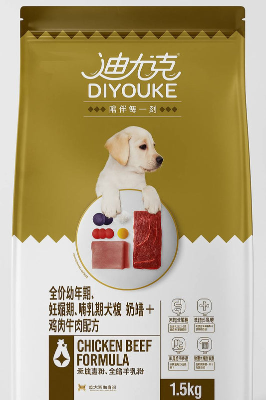 DIYOUKE 1.5kg دجاج ولحم بقري پوپی
